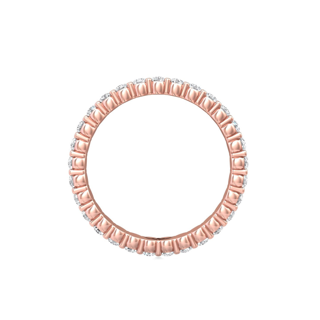 14K Gold Pink Channel/Shared Prong Wedding Band from the Channel/Shared Prong collection - SPWBFR-32-.75_14KP