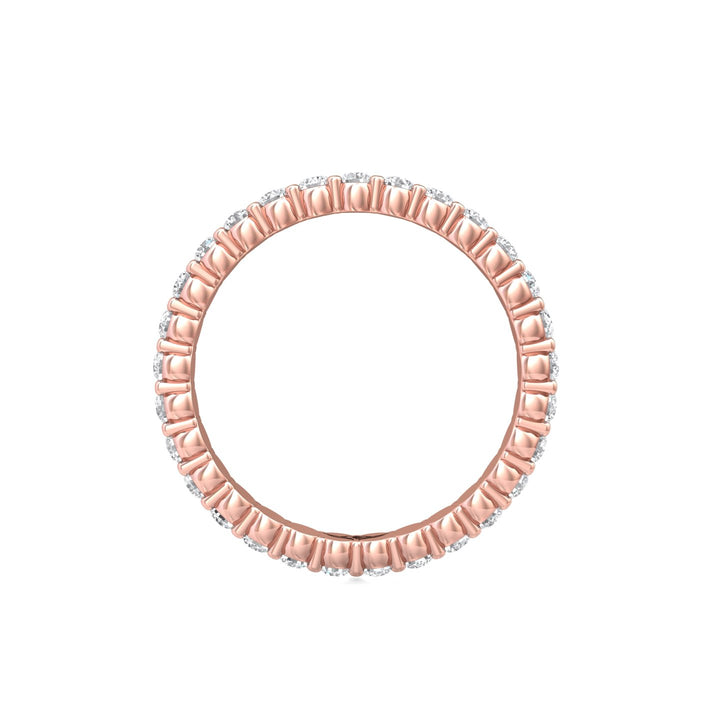 14K Gold Pink Channel/Shared Prong Wedding Band from the Channel/Shared Prong collection - SPWBFR-32-.75_14KP