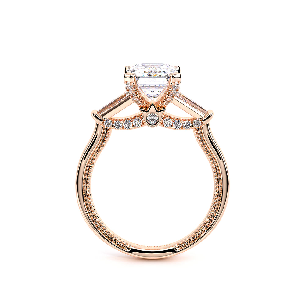Renaissance-991EM-S-14K Rose Gold Emerald