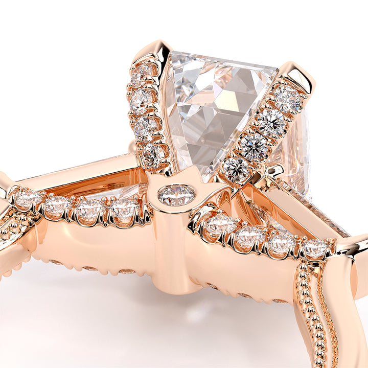 Renaissance-991EM-S-14K Rose Gold Emerald