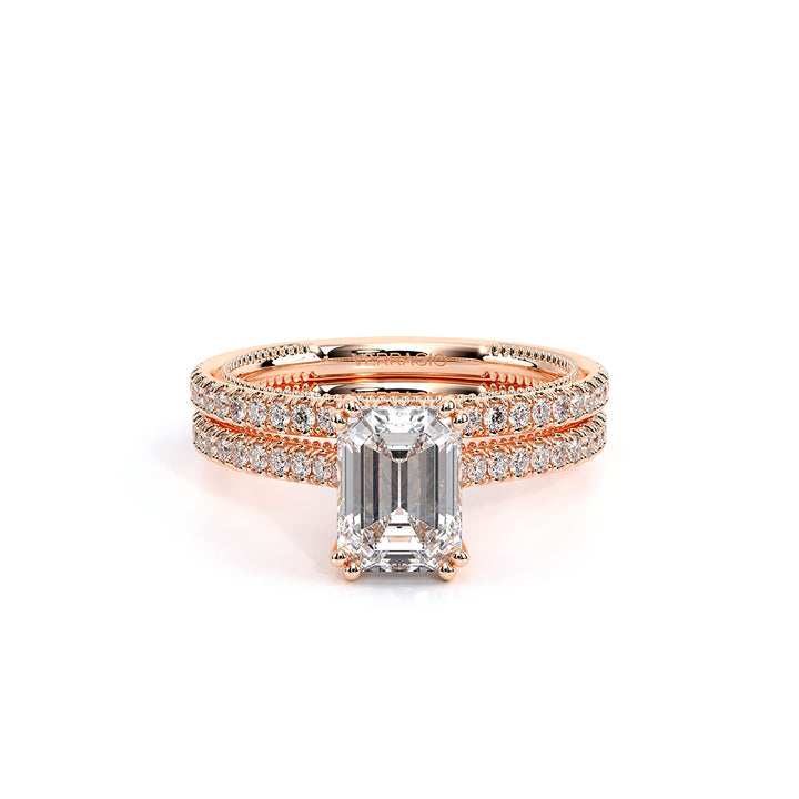 Renaissance-992EM13-18K Rose Gold Emerald