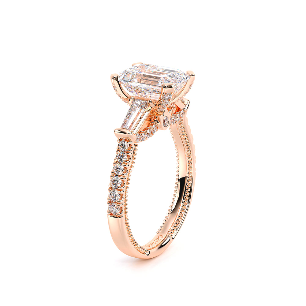 Renaissance-991EM15-18K Rose Gold Emerald