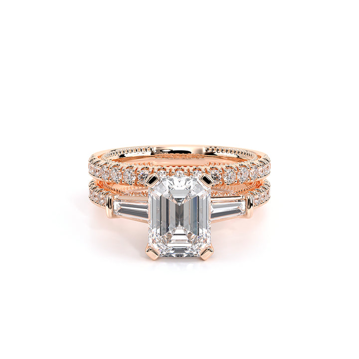Renaissance-991EM15-18K Rose Gold Emerald