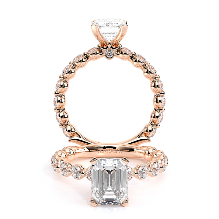 Renaissance-989EM25-14K Rose Gold Emerald