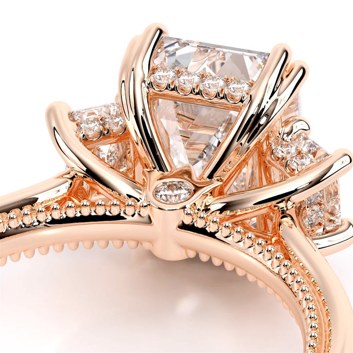Renaissance-993EM-S-14K Rose Gold Emerald