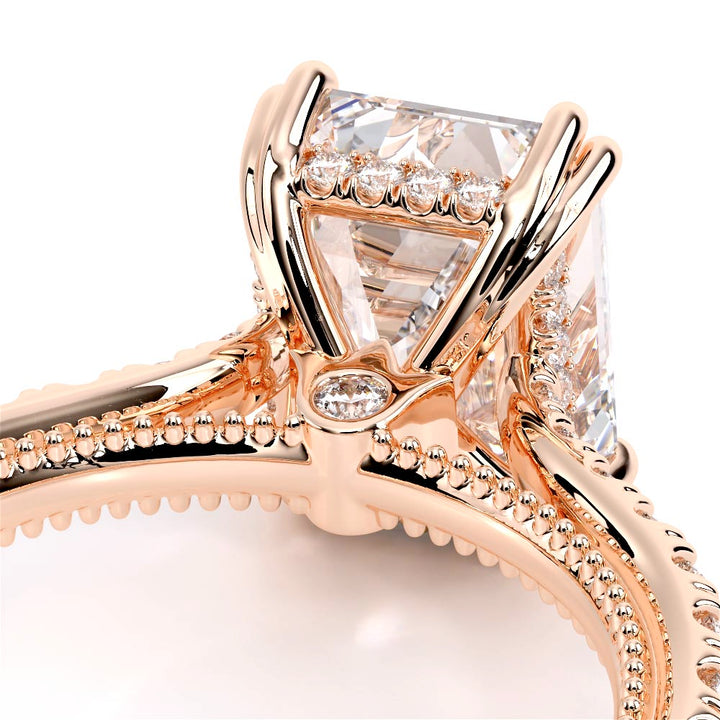 Renaissance-992EM17-14K Rose Gold Emerald