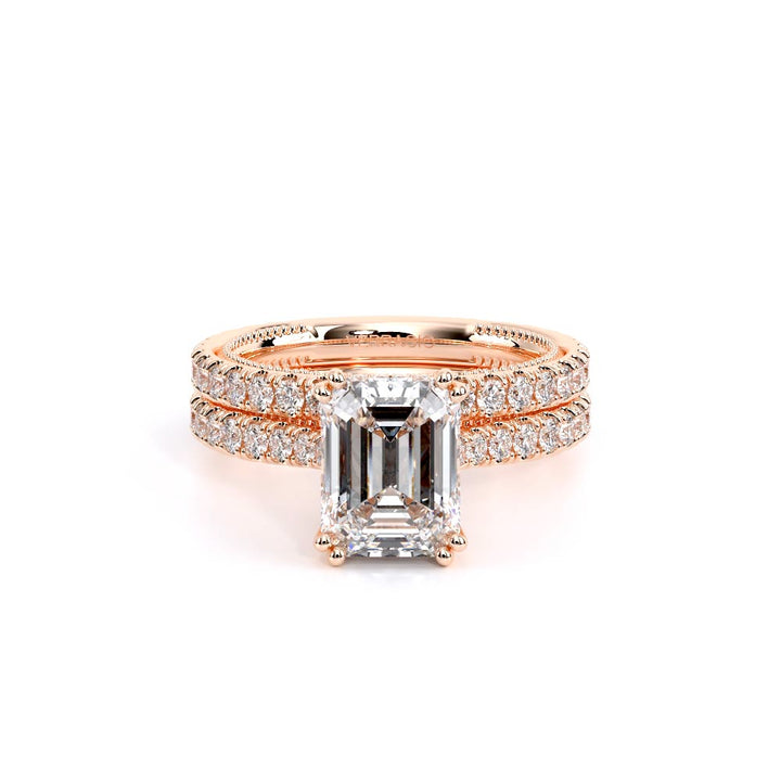 Renaissance-992EM17-14K Rose Gold Emerald