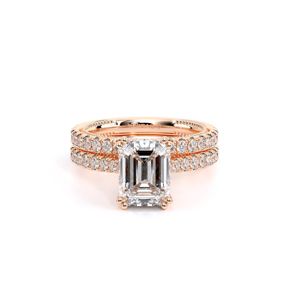 Renaissance-992EM17-18K Rose Gold Emerald