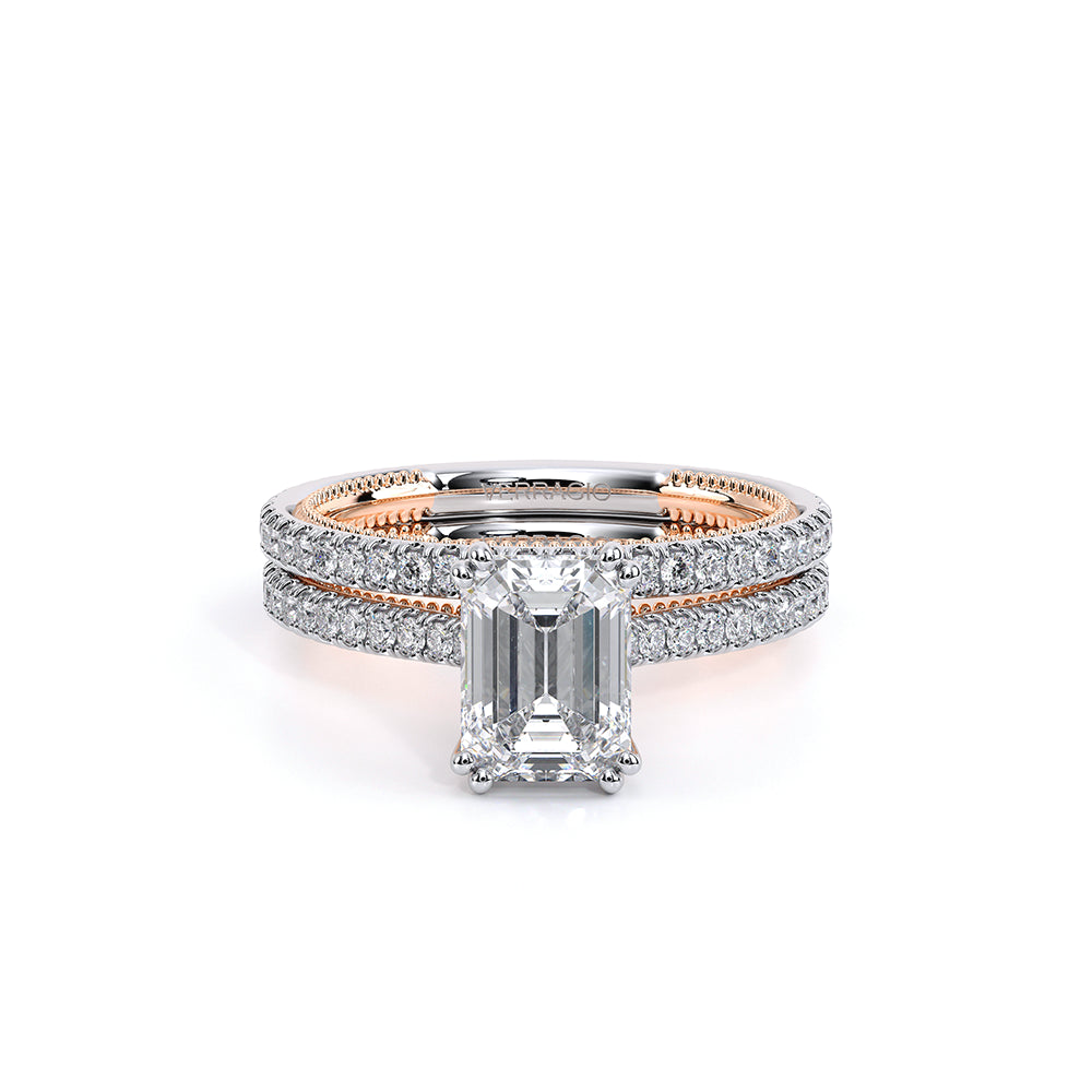 Renaissance-992EM13-14K Two Tone Emerald