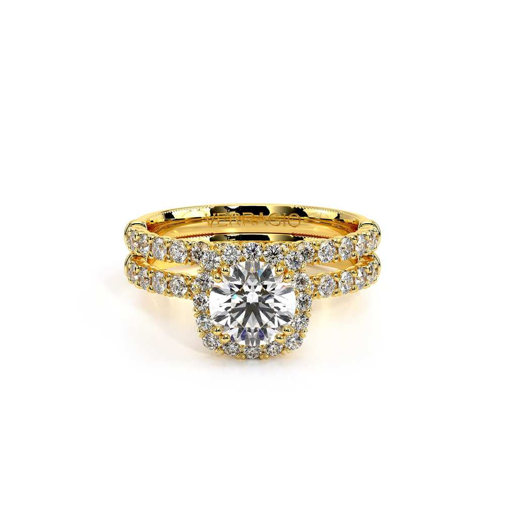 Renaissance-954CU18-18K Yellow Gold Cushion