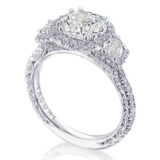 Round 3-Stone Engagement Ring