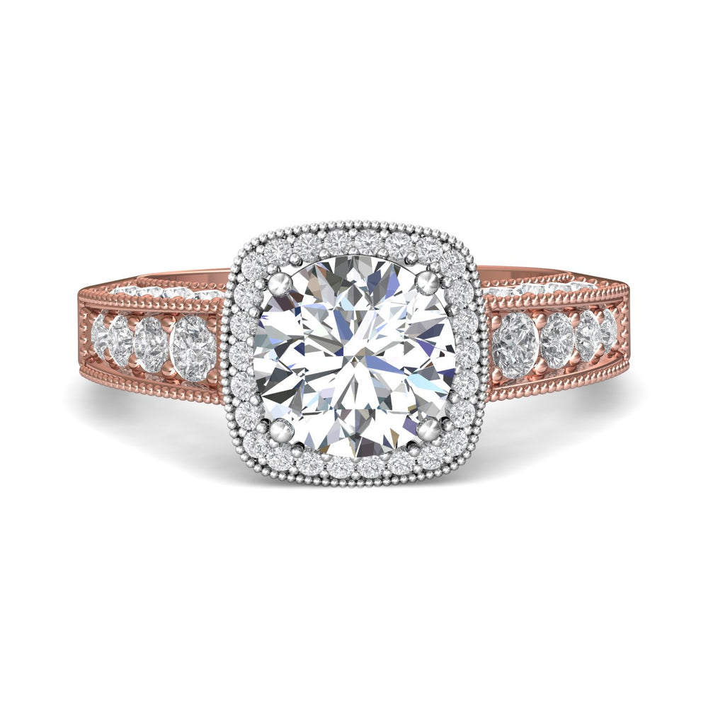 14K Gold Pink/White Encore Engagement Ring from the Encore collection - V5159FFE_14KPW_Rd_7.5_Prm_H-I_SI1