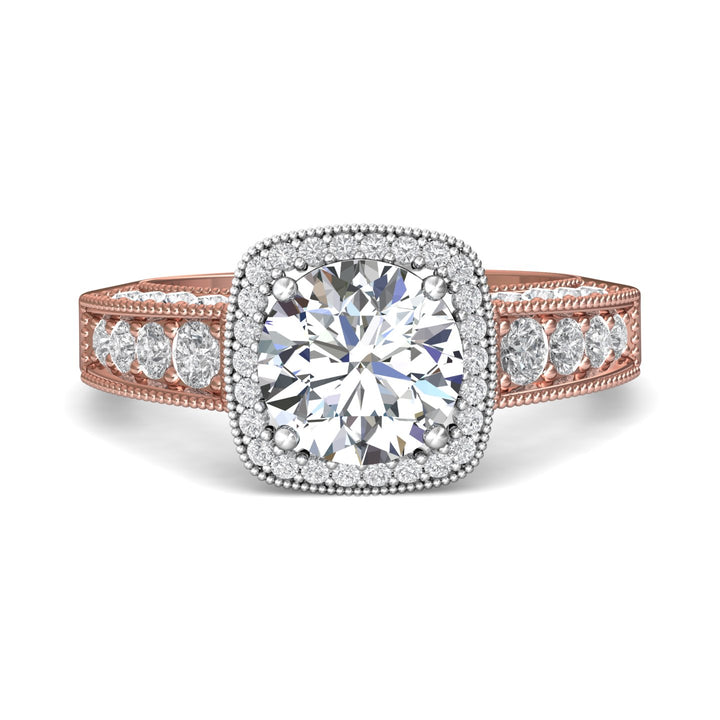 14K Gold Pink/White Encore Engagement Ring from the Encore collection - V5159FFE_14KPW_Rd_7.5_Prm_H-I_SI1
