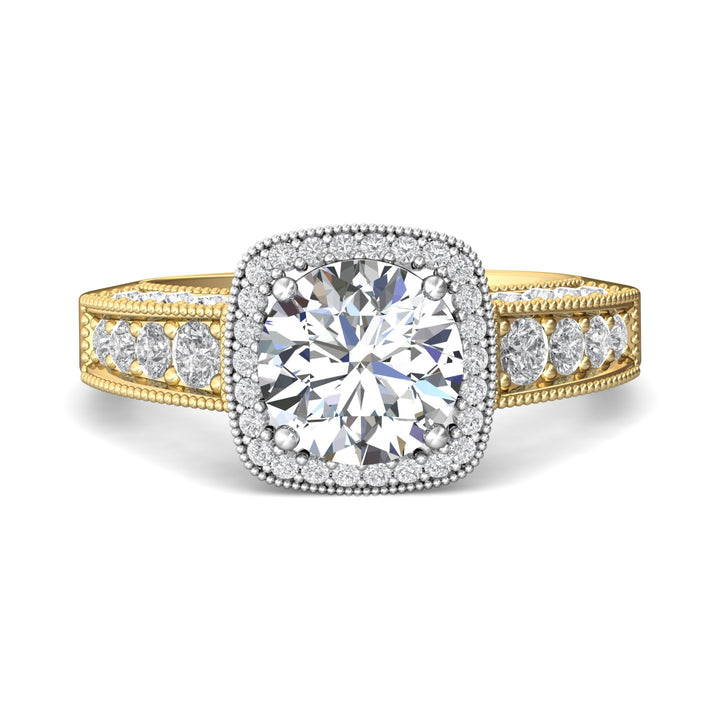 14K Gold Yellow/White Encore Engagement Ring from the Encore collection - V5159FFE_14KYW_Rd_7.5_Prm_H-I_SI1