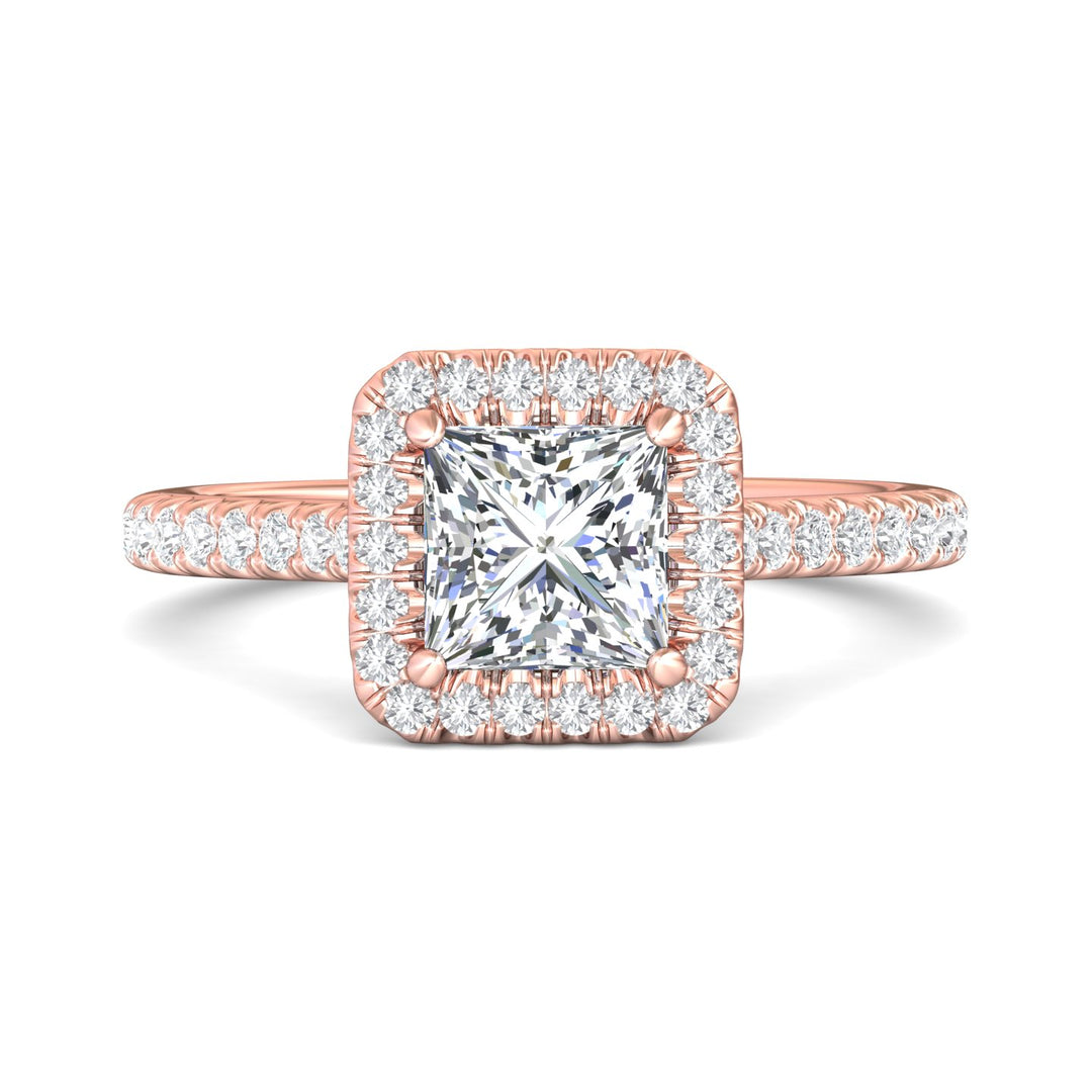 14K Gold Pink Micropave Halo Engagement Ring from the Micropave Halo collection - VM03_14KP_AsHPr_6.0_Prm_H-I_SI1