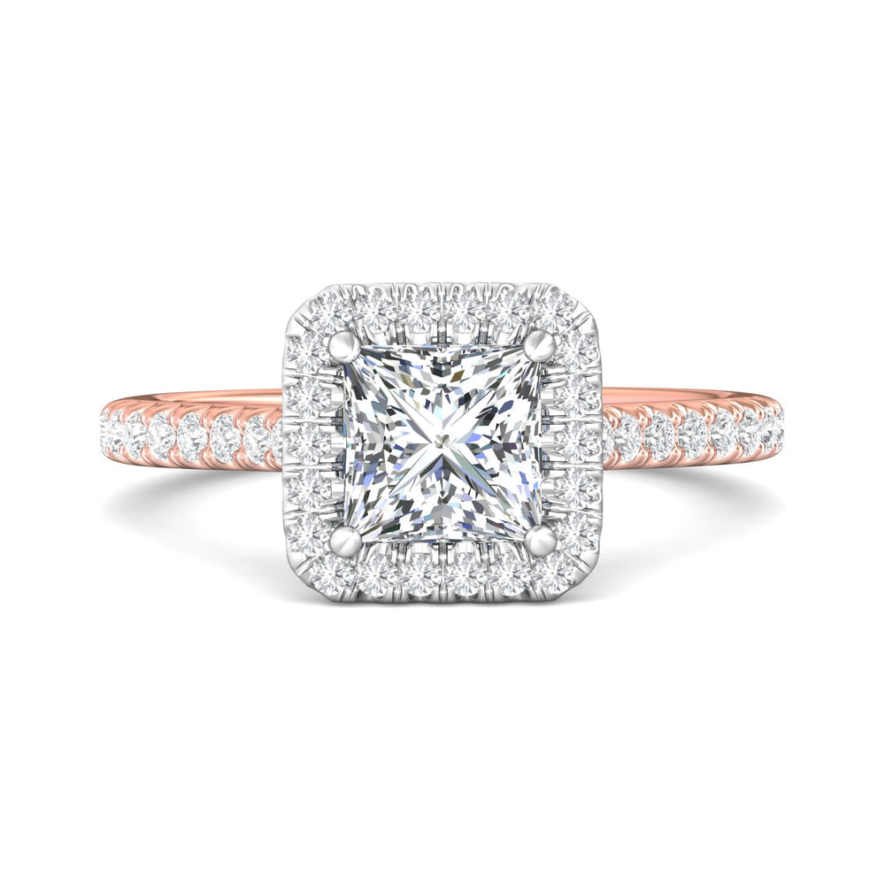 18K Gold White/Pink Micropave Halo Engagement Ring from the Micropave Halo collection - VM03_18KWP_AsHPr_6.0_Prm_H-I_SI1