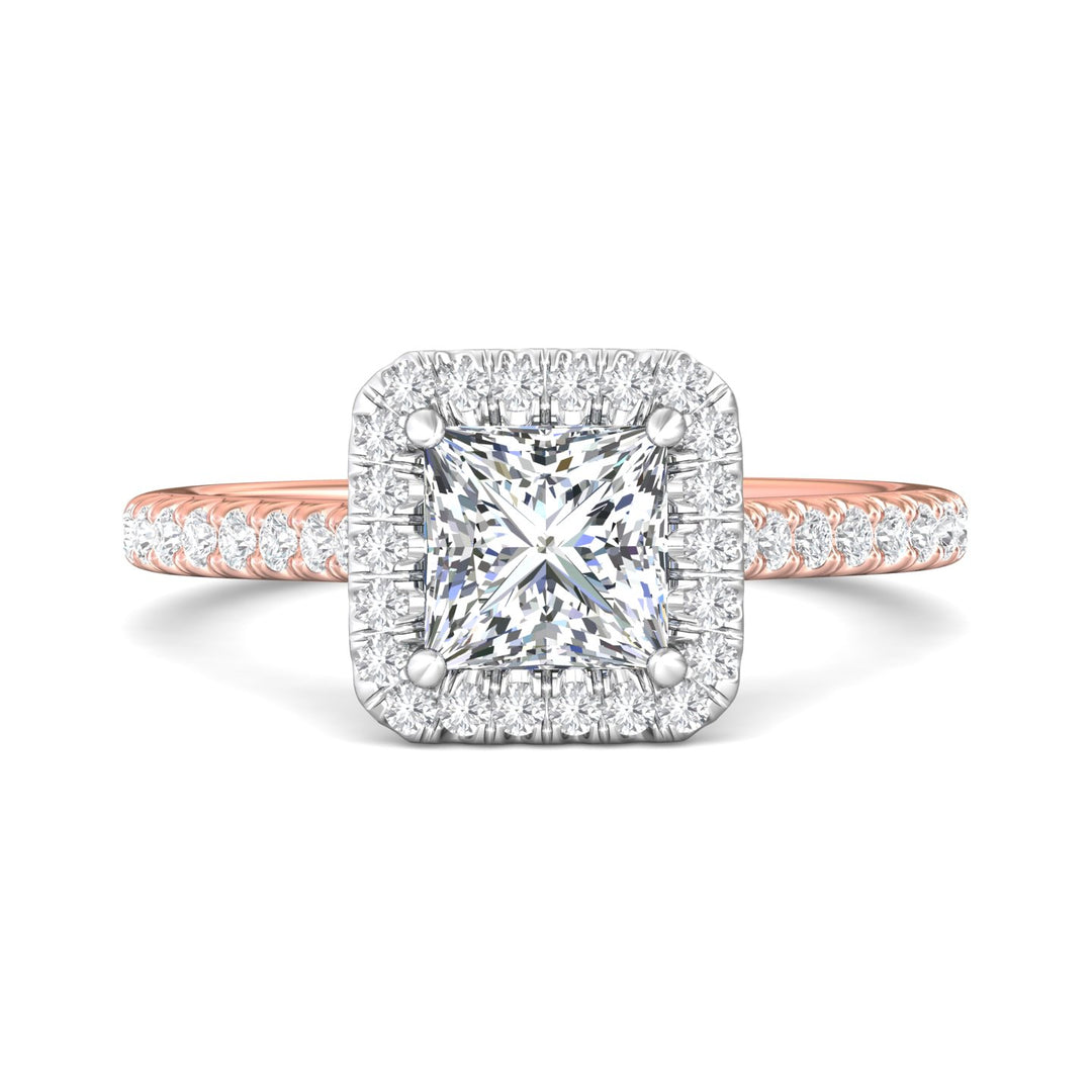 18K Gold White/Pink Micropave Halo Engagement Ring from the Micropave Halo collection - VM03_18KWP_AsHPr_6.0_Prm_H-I_SI1