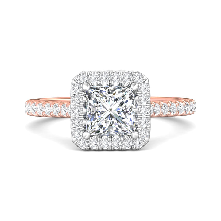 18K Gold White/Pink Micropave Halo Engagement Ring from the Micropave Halo collection - VM03_18KWP_AsHPr_6.0_Prm_H-I_SI1