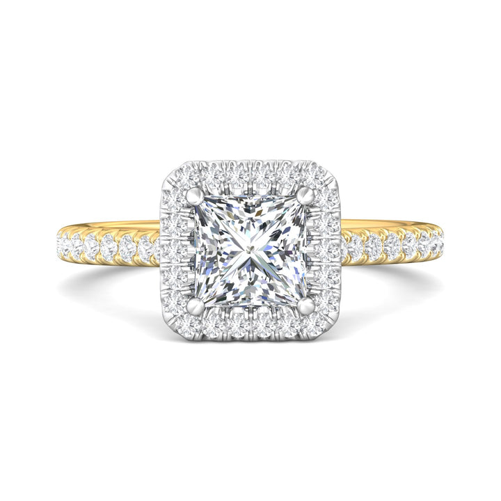18K Gold White/Yellow Micropave Halo Engagement Ring from the Micropave Halo collection - VM03_18KWY_AsHPr_6.0_Prm_H-I_SI1