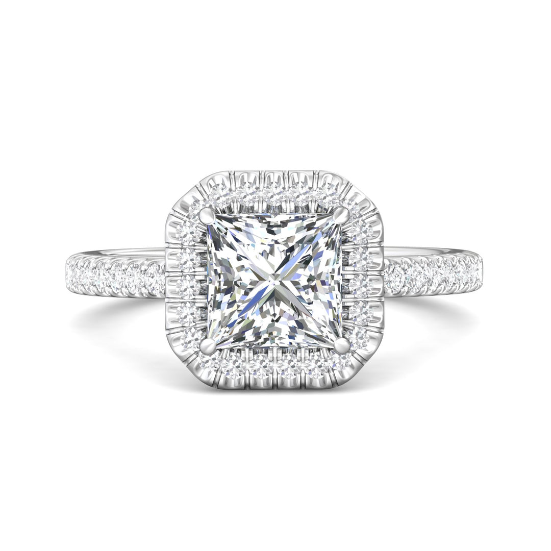 14K Gold White Micropave Halo Engagement Ring from the Micropave Halo collection - VS08_14KW_AsHPr_6.6_Prm_H-I_SI1