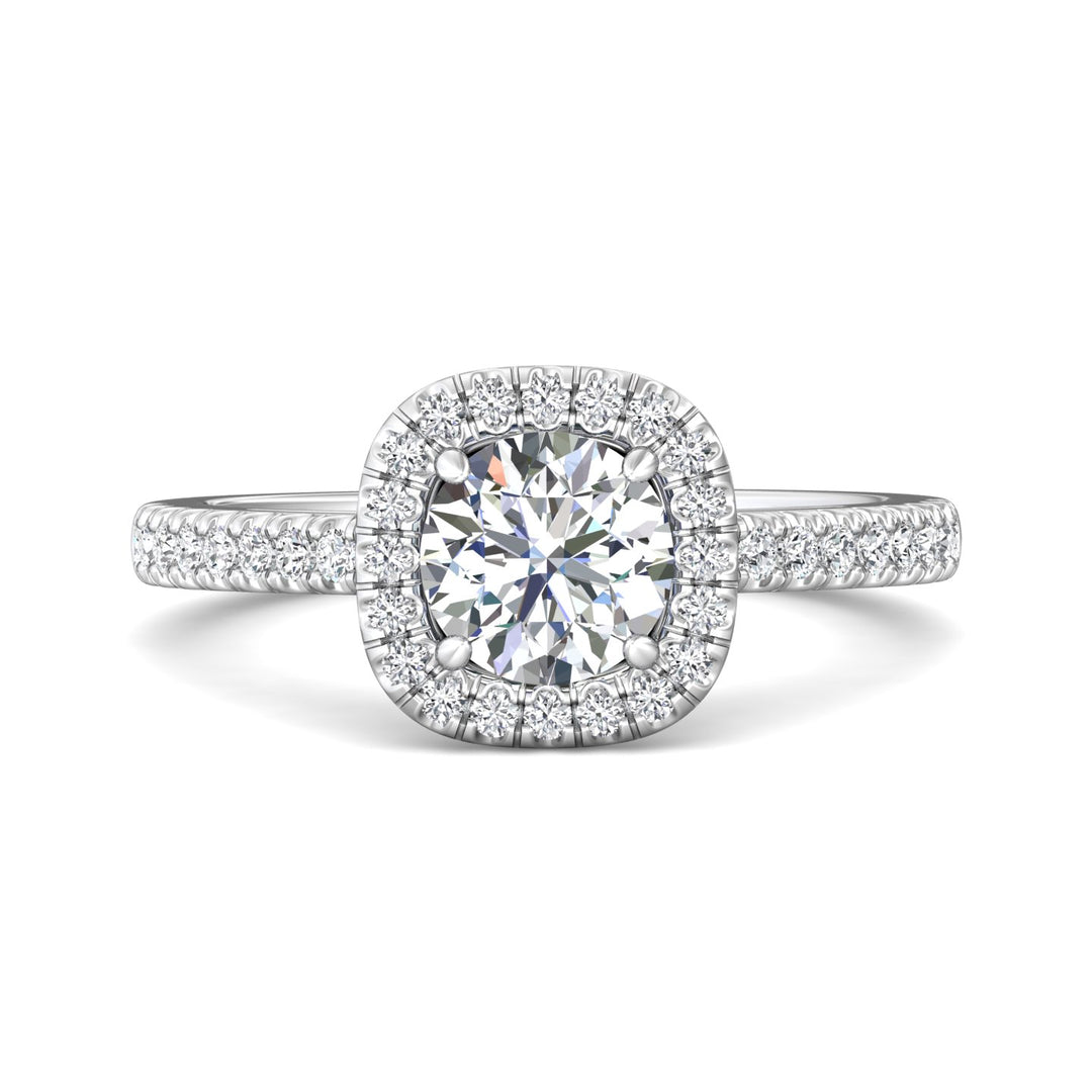 14K Gold White Micropave Halo Engagement Ring from the Micropave Halo collection - VS08_14KW_CuHRd_6.5_Prm_H-I_SI1
