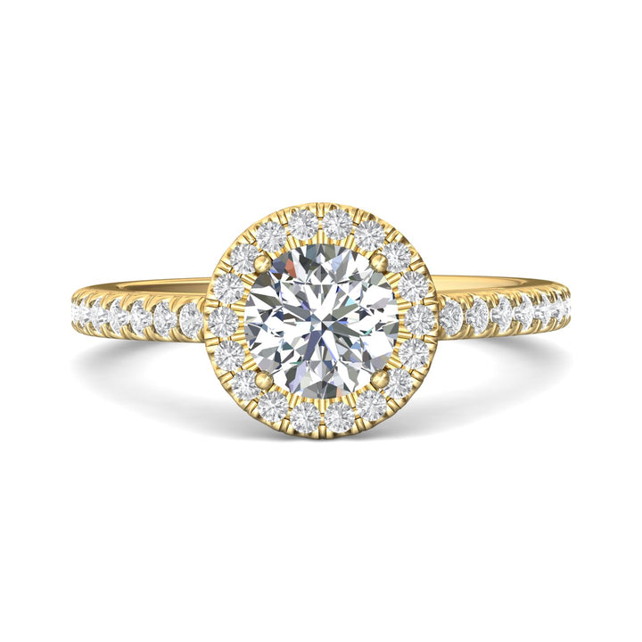 14K Gold Yellow Micropave Halo Engagement Ring from the Micropave Halo collection - VS08_14KY_RdH_6.5_Prm_H-I_SI1