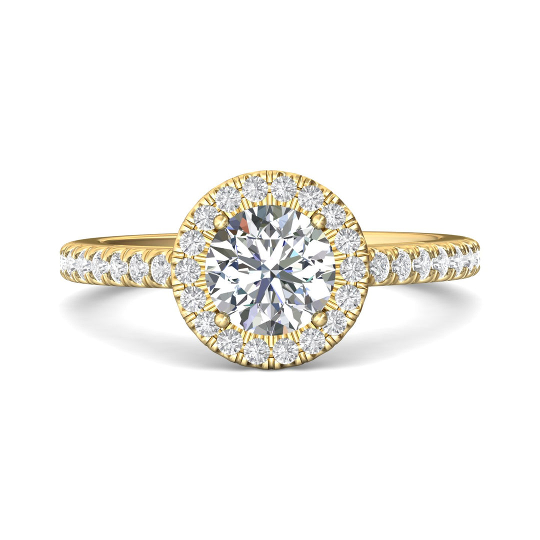 14K Gold Yellow Micropave Halo Engagement Ring from the Micropave Halo collection - VS08_14KY_RdH_6.5_Prm_H-I_SI1