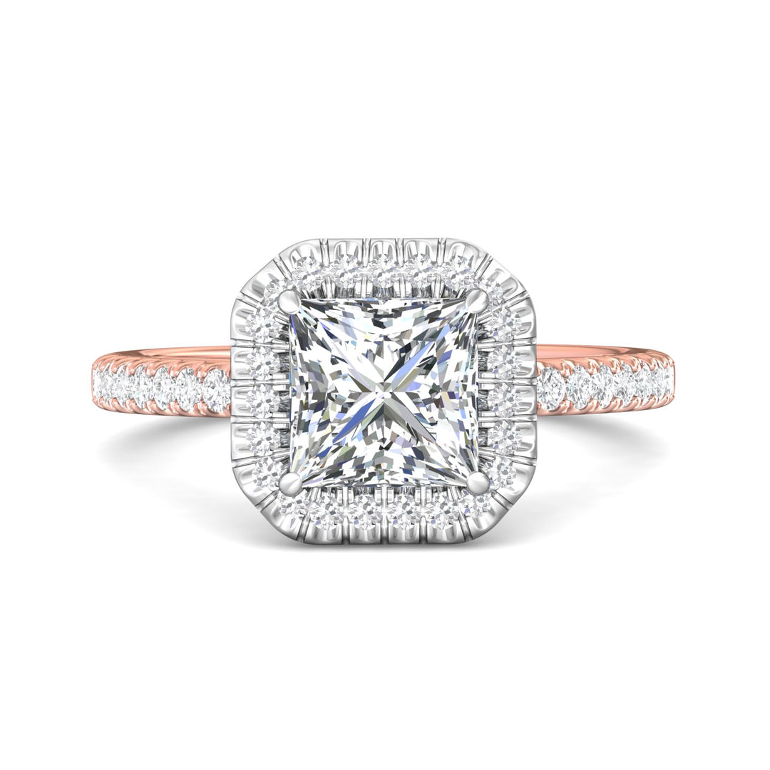 18K Gold White/Pink Micropave Halo Engagement Ring from the Micropave Halo collection - VS08_18KWP_AsHPr_6.6_Prm_H-I_SI1