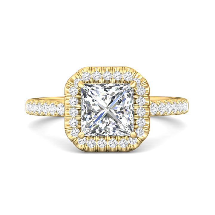 18K Gold Yellow Micropave Halo Engagement Ring from the Micropave Halo collection - VS08_18KY_AsHPr_6.6_Prm_H-I_SI1