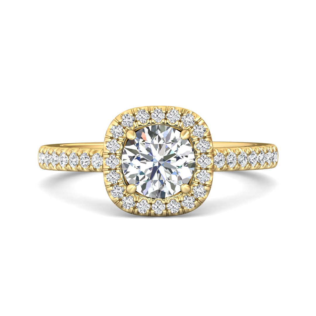 18K Gold Yellow Micropave Halo Engagement Ring from the Micropave Halo collection - VS08_18KY_CuHRd_6.5_Prm_H-I_SI1