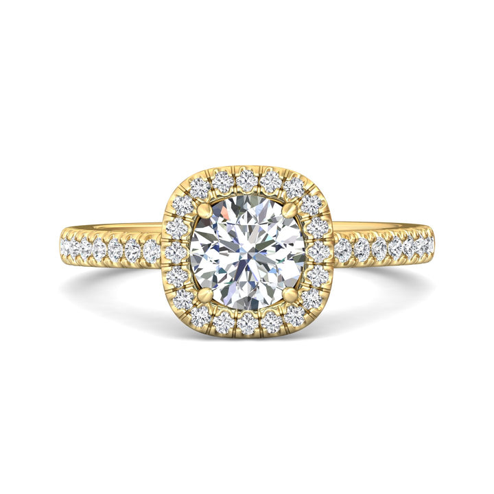 18K Gold Yellow Micropave Halo Engagement Ring from the Micropave Halo collection - VS08_18KY_CuHRd_6.5_Prm_H-I_SI1