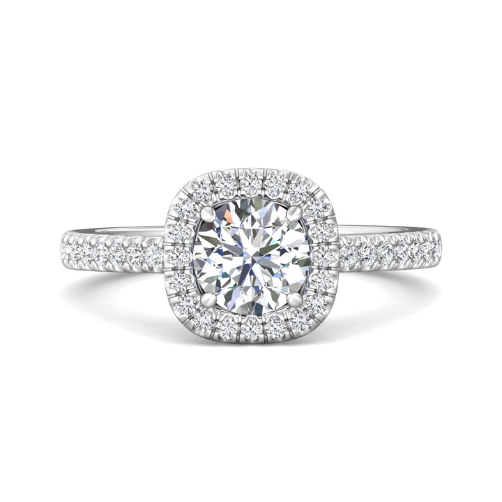 Platinum White Micropave Halo Engagement Ring from the Micropave Halo collection - VS08_PlatW_CuHRd_6.5_Prm_H-I_SI1