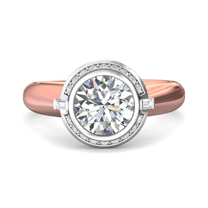 14K Gold Pink/White Encore Engagement Ring from the Encore collection - VS15_14KPW_Rd_8.0_Prm_H-I_SI1