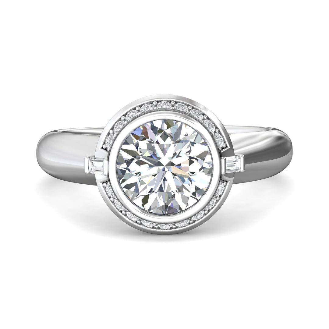 14K Gold White Encore Engagement Ring from the Encore collection - VS15_14KW_Rd_8.0_Prm_H-I_SI1