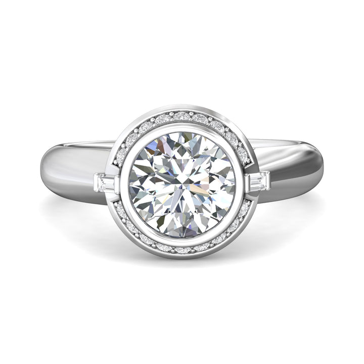 14K Gold White Encore Engagement Ring from the Encore collection - VS15_14KW_Rd_8.0_Prm_H-I_SI1