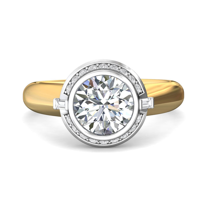 18K Gold White/Yellow Encore Engagement Ring from the Encore collection - VS15_18KWY_Rd_8.0_Prm_H-I_SI1