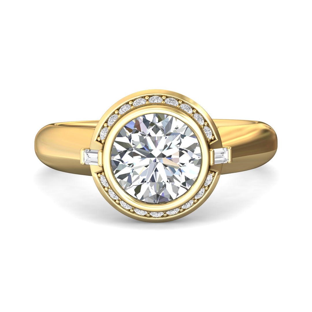 18K Gold Yellow Encore Engagement Ring from the Encore collection - VS15_18KY_Rd_8.0_Prm_H-I_SI1