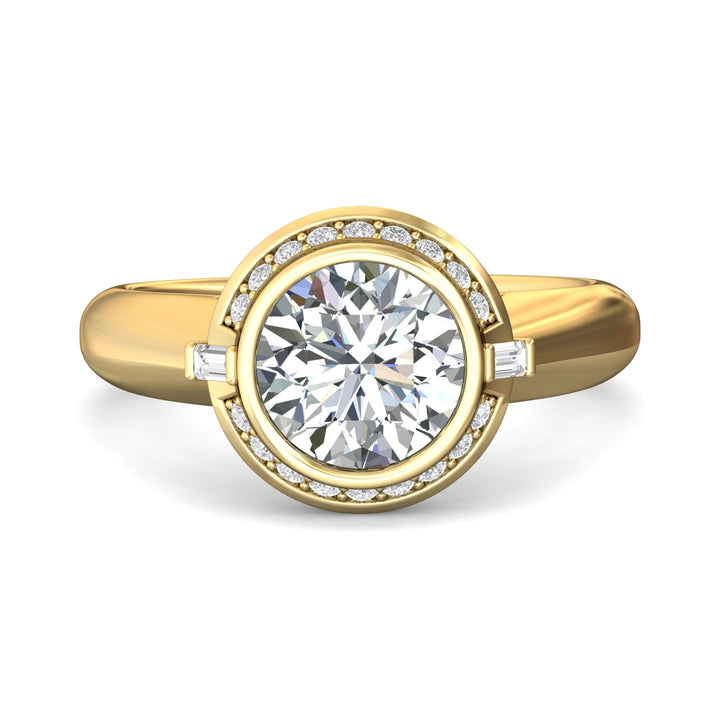 18K Gold Yellow Encore Engagement Ring from the Encore collection - VS15_18KY_Rd_8.0_Prm_H-I_SI1