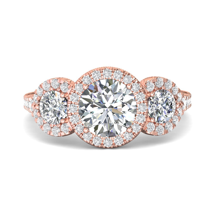 18K Gold Pink Encore Engagement Ring from the Encore collection - VT02-AENG_18KP_RdH_7.5_Prm_H-I_SI1