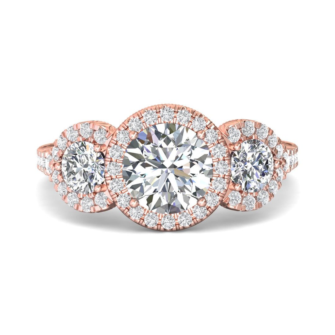 18K Gold Pink Encore Engagement Ring from the Encore collection - VT02-AENG_18KP_RdH_7.5_Prm_H-I_SI1
