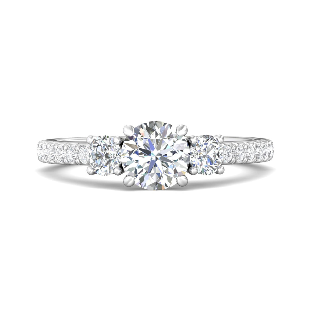 14K Gold White Three Stone Engagement Ring from the Three Stone collection - VT04_14KW_Rd_6.0_Prm_H-I_SI1