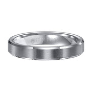 4MM Tungsten Carbide Brush Finish Flat Top with Bright Polish Bevel Edge Comfort Fit Band