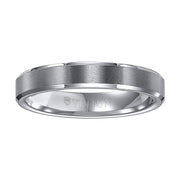 4MM Tungsten Carbide Brush Finish Flat Top with Bright Polish Bevel Edge Comfort Fit Band