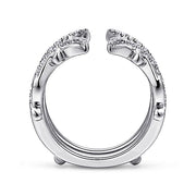 Gabriel & Co. AN12740L-W44JJ 14K White Gold French Pavé Set Diamond Ring Enhancer