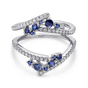 Gabriel & Co. AN12799M-W44SA 14K White Gold Sapphire and Diamond Ring Enhancer