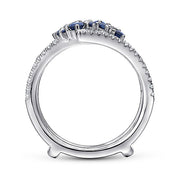 Gabriel & Co. AN12799M-W44SA 14K White Gold Sapphire and Diamond Ring Enhancer