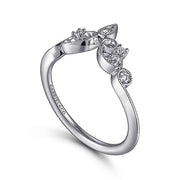 Gabriel & Co. AN15567W44JJ 14K White Gold Curved Filligree Diamond Ring