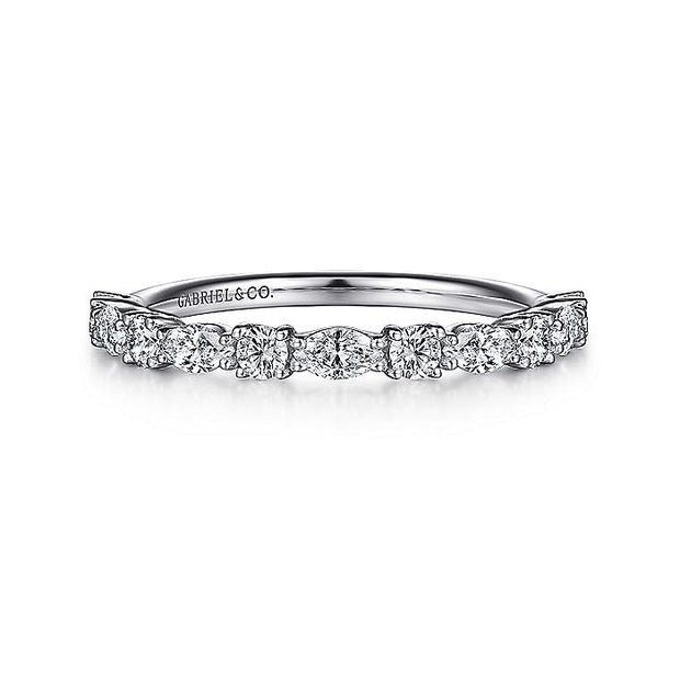Gabriel & Co. AN15974W44JJ 14K White Gold Marquise and Round Diamond Anniversary Band