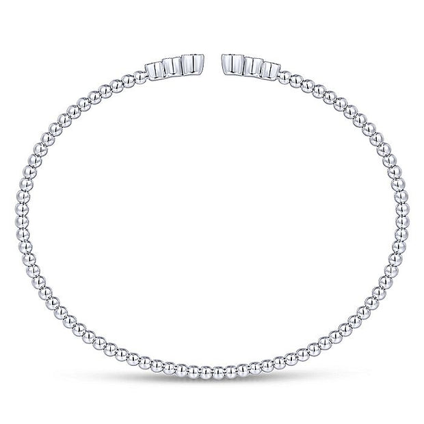 Gabriel & Co. BG4120-62W45JJ 14K White Gold Bujukan Split Cuff Bracelet with Bezel Set Diamonds in size 6.25