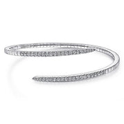 Gabriel & Co. BG4227-62W45JJ 14K White Gold Split Bypass Diamond Bangle